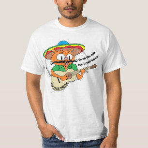 T-shirt drôle de chat de dessin animé Cinco De May