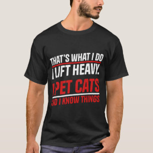 T-shirt drôle de chat d'exercice de gym et d'halté