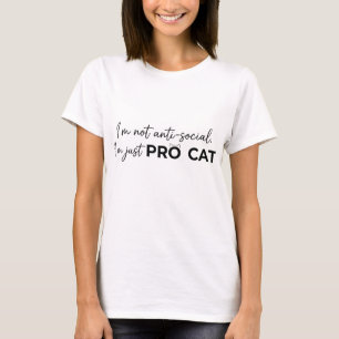 T-shirt Drôle de chat pro anti-social introverti