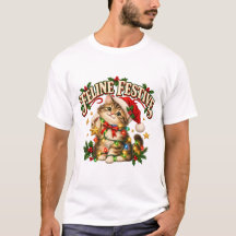 T-shirt drôle de chaton de Noël festif félin