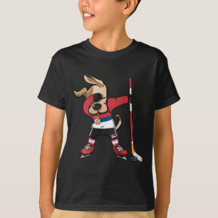 T-shirt Drôle de chien dabant de Serbie Ice Hockey Fans Je