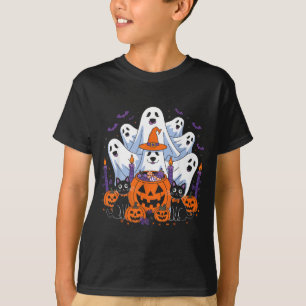 T-shirt Drôle de chien fantôme Halloween Chien Hommes Femm