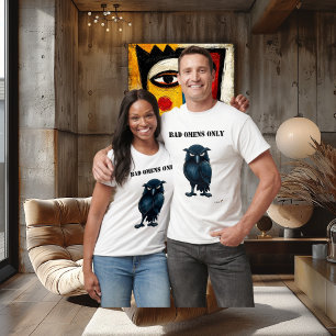 T-shirt drôle de corbeau avec Mauvais Présages Seu