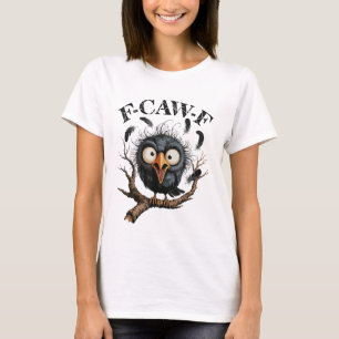T-shirt Drôle de corbeau noir oiseau drôle de corbeau Hall