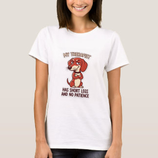 T-shirt Drôle de Dachshund Mon Thérapeute a des Pattes Cou