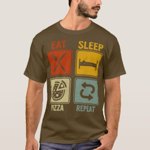 T-shirt Drôle de design rétro pour amateur de pizza Manger