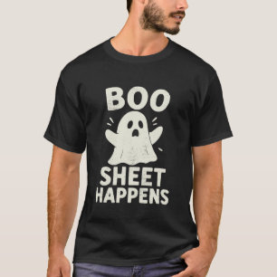 T-shirt Drôle de fantôme Halloween jeu de mots feuille Boo