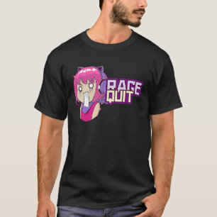 T-shirt Drôle de fille de gamer mignonne rage quit Kemonom