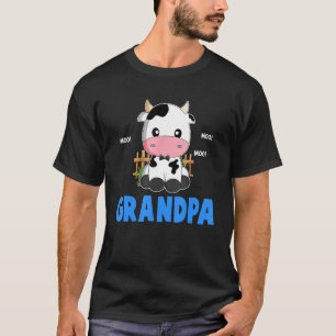 T-shirt Drôle de grand-père vache mignonne agriculteur de