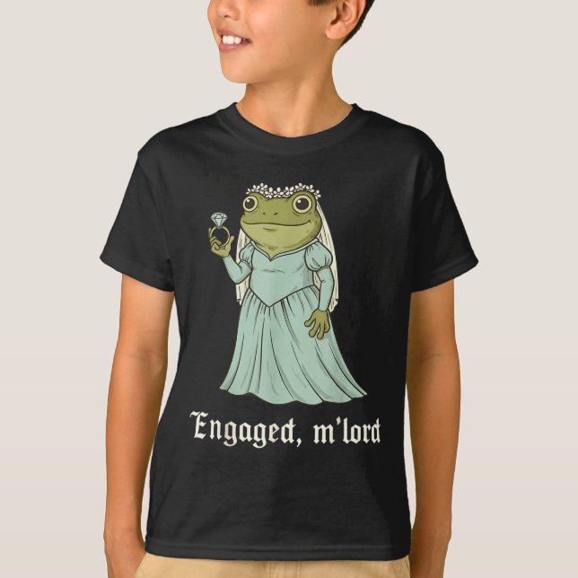 T-shirt drôle de grenouille pour couples fiancés S (Devant)