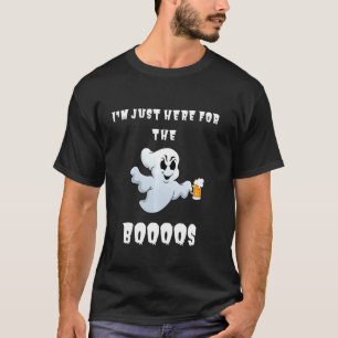 T-shirt Drôle de Halloween  Fantôme buveur ici pour les Bo