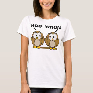 T-shirt drôle de hiboux de grammaire pour qui