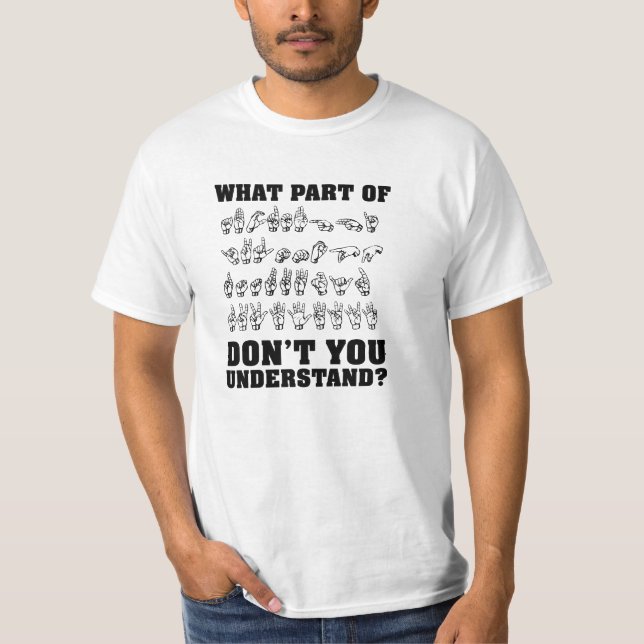 T-shirt drôle de langue des signes américaine (Devant)