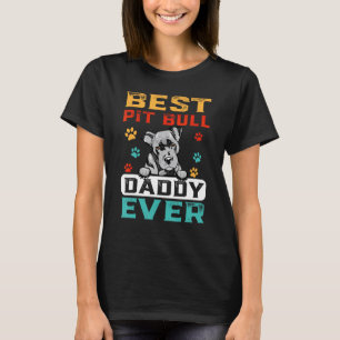 T-shirt Drôle de meilleur papa Pit Bull pour papa Chiens