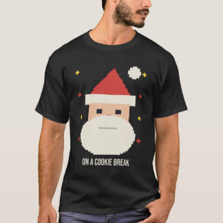 T-shirt drôle de Noël avec Santa en pause cookie e