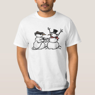 T-shirt drôle de Noël de braquage de bonhomme de