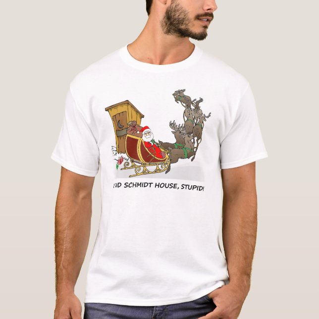 T-shirt drôle de Noël de Chambre de Schmidt (Devant)