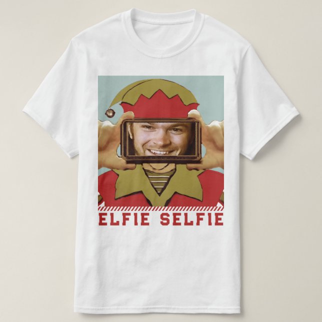T-shirt drôle de Noël pour selfie (Design devant)