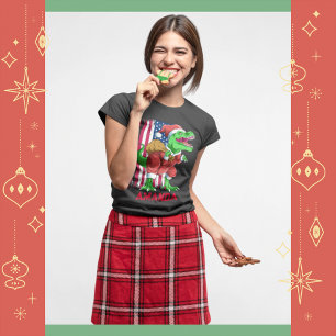 T-shirt Drôle de Noël Santa T Rex Tyrannosaurus Xmas