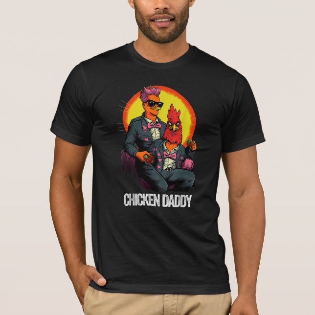 T-shirt drôle de papa poulet  (Devant)