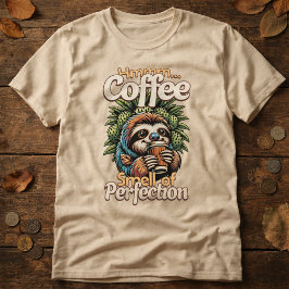 T-shirt drôle de paresseux buveur de café