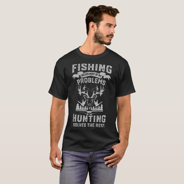 T-shirt drôle de pêche et de chasse - chemises de (Devant entier)