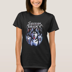 T-shirt Drôle de père de chien Husky sibérien Heavy Metal