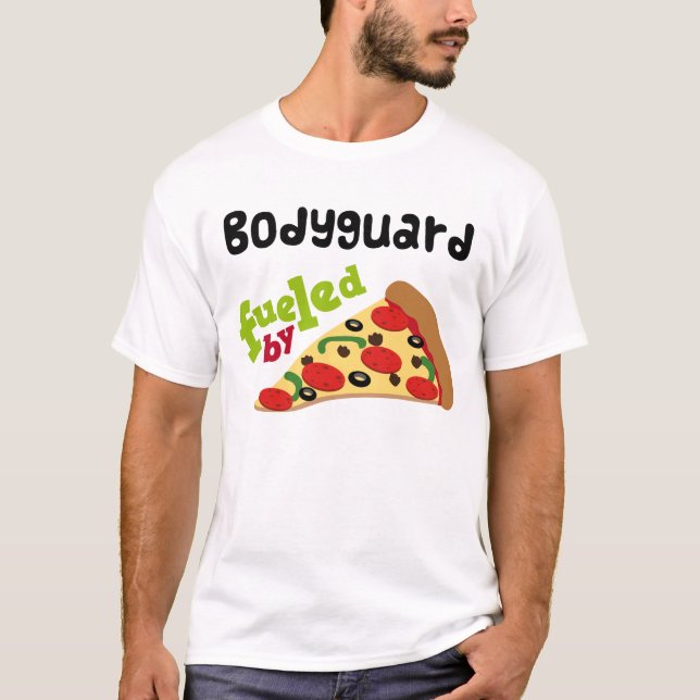T-shirt (drôle) de pizza de garde du corps (Devant)