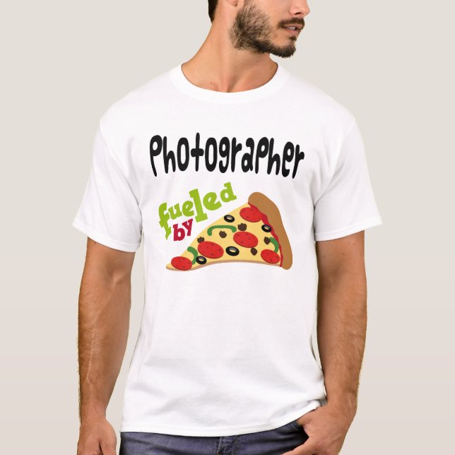 T-shirt (drôle) de pizza de photographe (Devant)