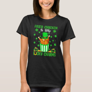 T-shirt Drôle de poulet frit sont mes charmes porte-bonheu