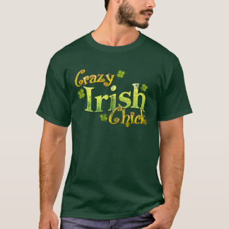 T-shirt drôle de poussin irlandais fou rétro