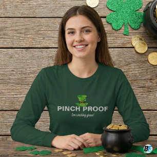 T-shirt Drôle de Preuve de Pinch que je Porte du Vert St. 