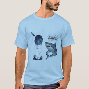 T-shirt drôle de requin plongeur heure du déjeuner