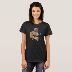 T-shirt drôle de rock star au tigre