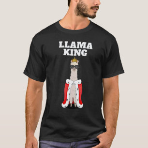 T-shirt drôle de roi lama pour garçons et hommes l