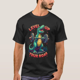 T-shirt Drôle de rugissement de dinosaure rétro 8 bits pou