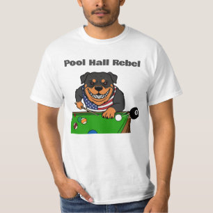 T-shirt Drôle de salle de billard Rottweiler rebelle