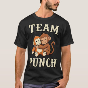 T-shirt drôle de singe mignon étreignant l'équipe 