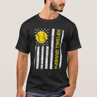 T-shirt Drôle de softball Grandpa American USA