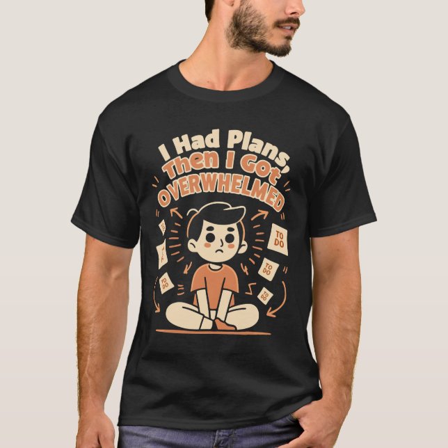 T-shirt drôle de style gribouillis « J'avais des p (Devant)