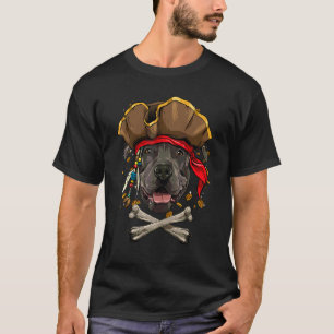 T-shirt Drôle de Terrier Pitbull Américain Pirate Jolly Ro