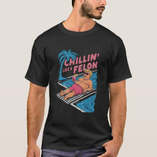T-shirt Drôle de Trump se détendant comme un criminel Trum