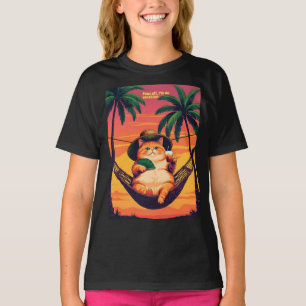T-shirt Drôle de vacances d'été rétro pour chat