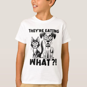T-shirt Drôle Débat 2024 Animaux Chien Chat Ils mangent Ce