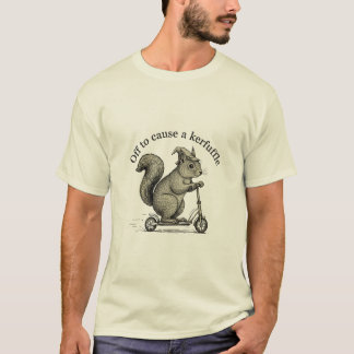 T-shirt Drôle d'écureuil en scooter Chapeau de magicien po