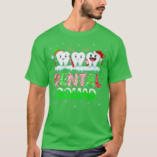T-shirt Drôle Dents Xmas Lumières Dentiste de l'équipe den
