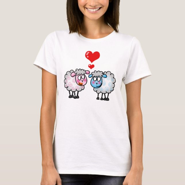 T-shirt Drôle dessin animé, couple Mariage (Devant)