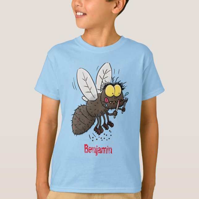 T-shirt Drôle dessin animé d'insecte de la mouche à cheval (Devant)