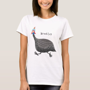 T-shirt Drôle dessin animé d'oiseau de Guineafowl