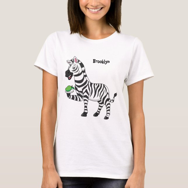 T-shirt Drôle dessin animé zèbre (Devant)